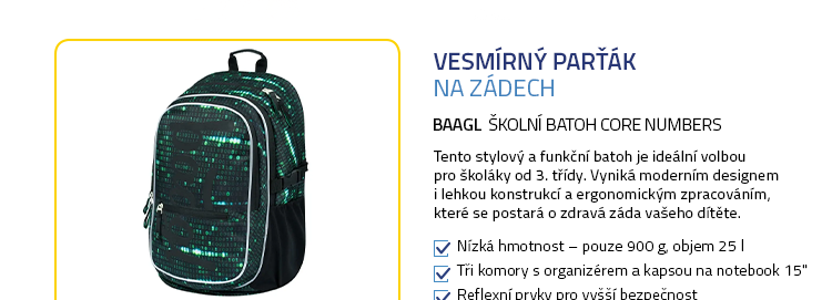 BAAGL Školní batoh Core Numbers