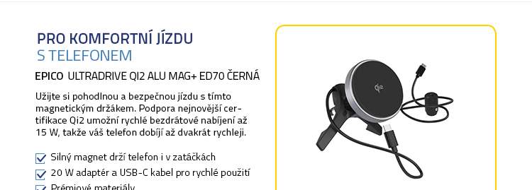 Epico UltraDrive Qi2 Alu Mag+ ED70 černá