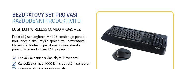 Logitech Wireless Combo MK345 - CZ