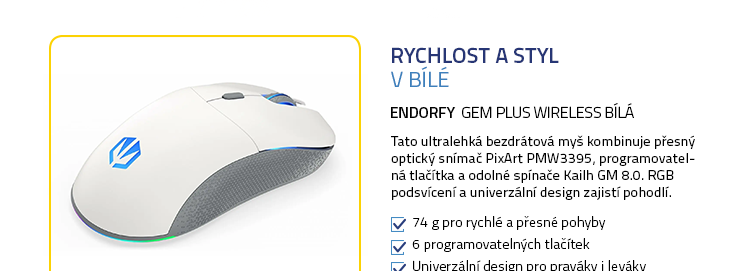 Endorfy GEM Plus Wireless bílá