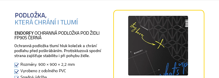 Endorfy ochranná podložka pod židli FP90S černá