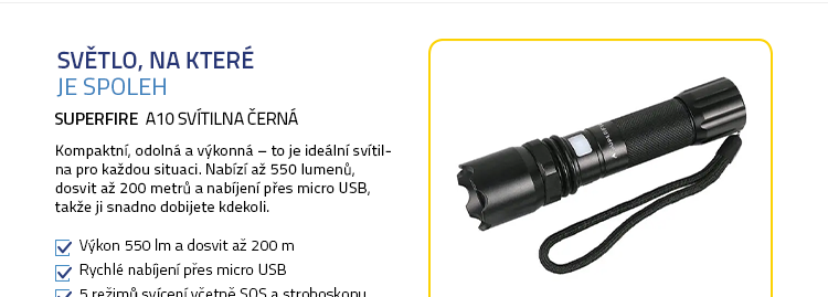Superfire A10 Svítilna černá