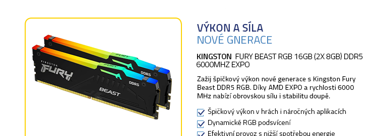 Kingston Fury Beast RGB 16GB (2x 8GB) DDR5 6000MHz EXPO
