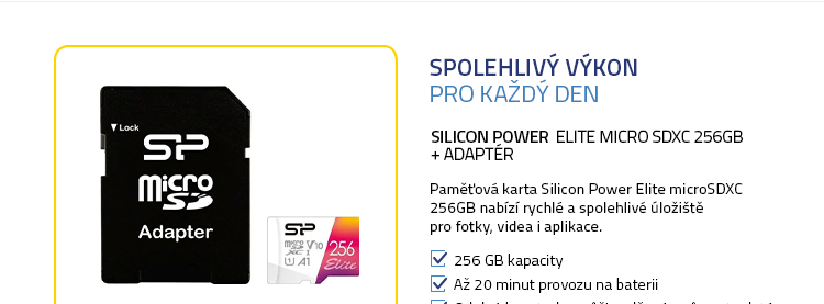 Silicon Power Elite micro SDXC 256GB + adaptér