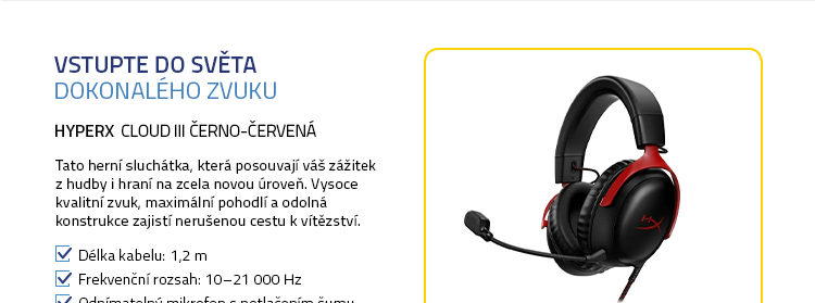 HyperX Cloud III černo-červená