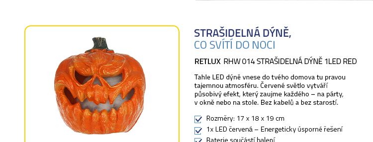 RETLUX RHW 014 Strašidelná dýně 1LED Red