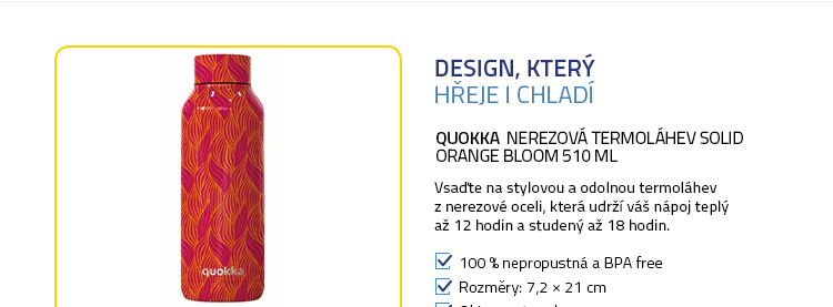 Quokka Nerezová termoláhev Solid orange bloom 510 ml