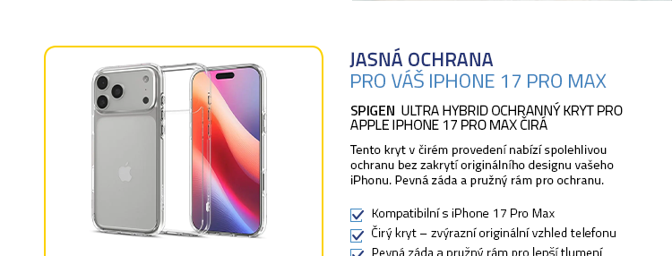 Spigen Ultra Hybrid ochranný kryt pro Apple iPhone 17 Pro Max čirá