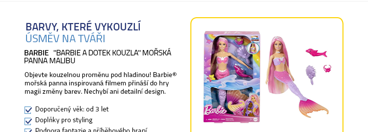 Barbie "Barbie a dotek kouzla" mořská panna Malibu