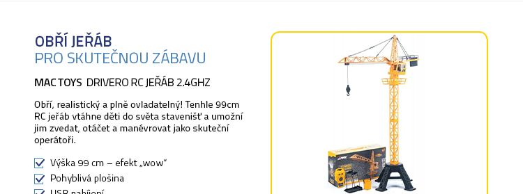 Mac Toys DRIVERO RC Jeřáb 2.4GHz