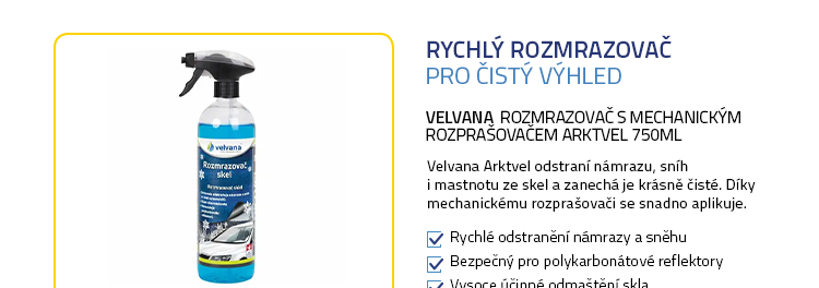 Velvana Rozmrazovač s mechanickým rozprašovačem Arktvel 750ml
