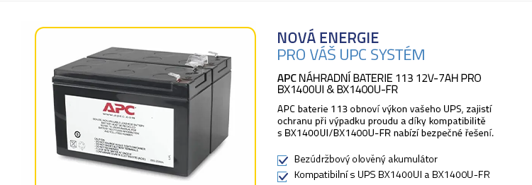 APC náhradní baterie 113 12V-7AH pro BX1400UI & BX1400U-FR