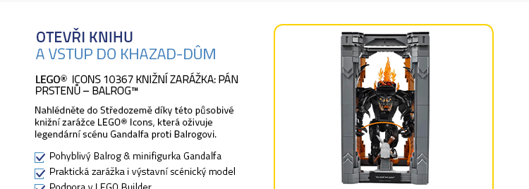 LEGO® Icons 10367 Knižní zarážka: Pán prstenů – Balrog™