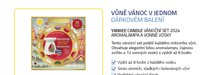 Yankee Candle vánoční set 2024 aromalampa a vonné vosky