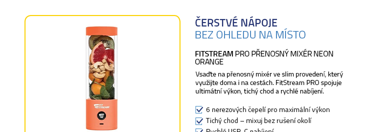 FitStream Pro Přenosný mixér Neon Orange