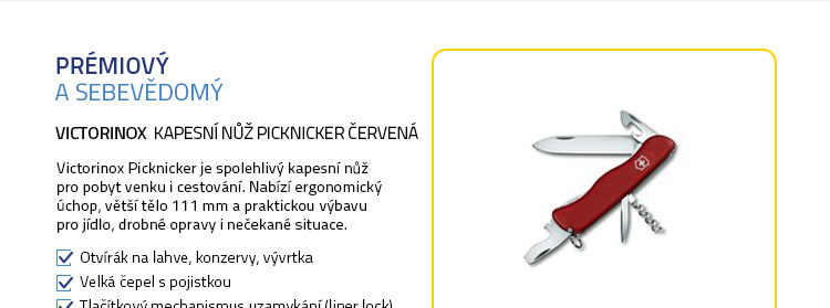 VICTORINOX Kapesní nůž Picknicker červená