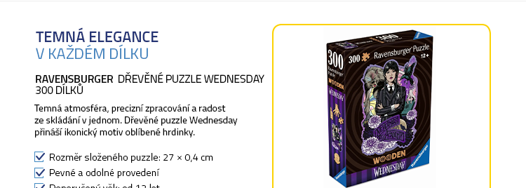Ravensburger Dřevěné puzzle Wednesday 300 dílků