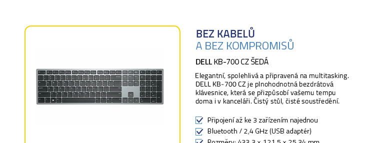 DELL KB-700 CZ šedá