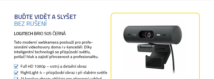 Logitech Brio 505 černá