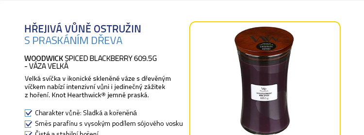 WoodWick Spiced Blackberry 609.5g - váza velká