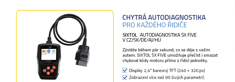 SIXTOL Autodiagnostika SX FIVE v CZ/SK/DE/AJ/HU