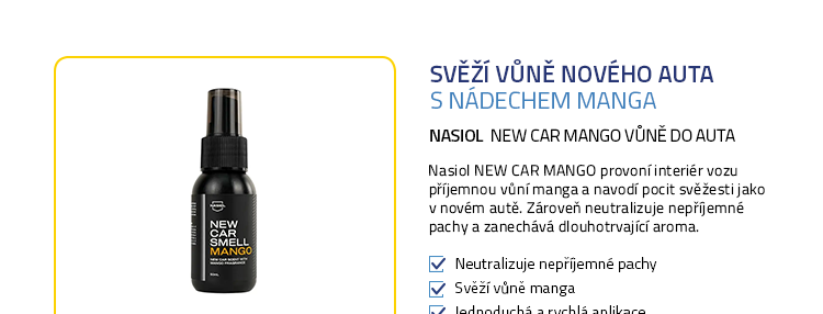 Nasiol NEW CAR MANGO vůně do auta