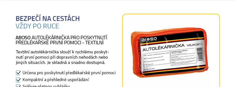 Aroso Autolékárnička pro poskytnutí předlékařské první pomoci - textilní