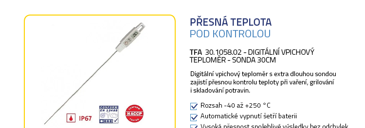 TFA 30.1058.02 - Digitální vpichový teploměr - sonda 30cm