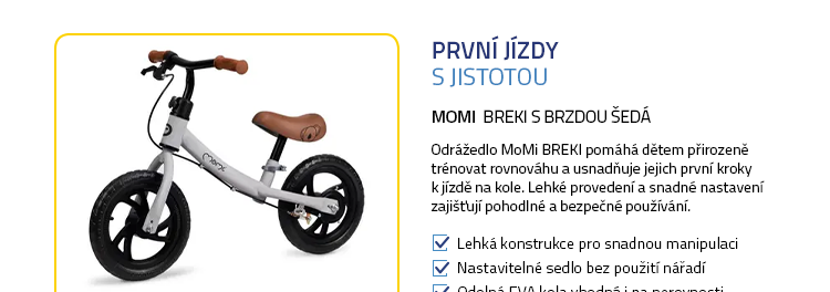 MoMi BREKI s brzdou šedá