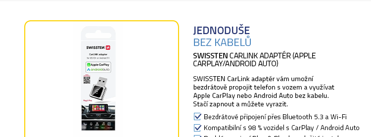 SWISSTEN CarLink adaptér (APPLE CARPLAY/ANDROID AUTO)