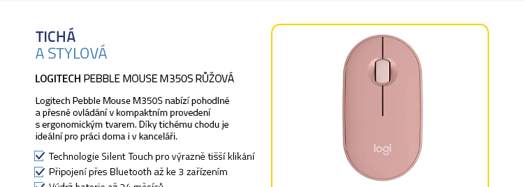 Logitech Pebble Mouse M350S růžová