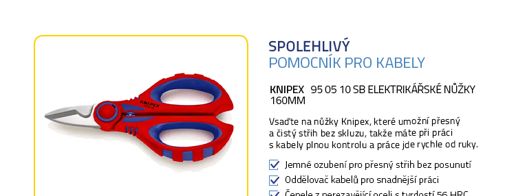 Knipex 95 05 10 SB Elektrikářské nůžky 160mm