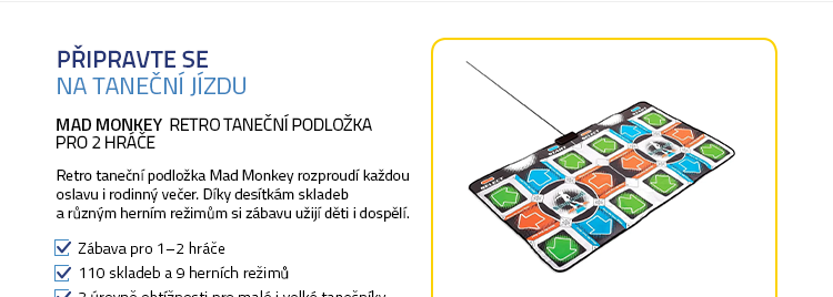 Mad Monkey Retro Taneční podložka pro 2 hráče