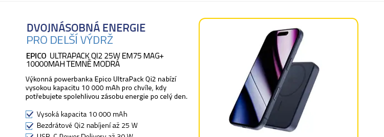 Epico UltraPack Qi2 25W EM75 Mag+ 10000mAh temně modrá