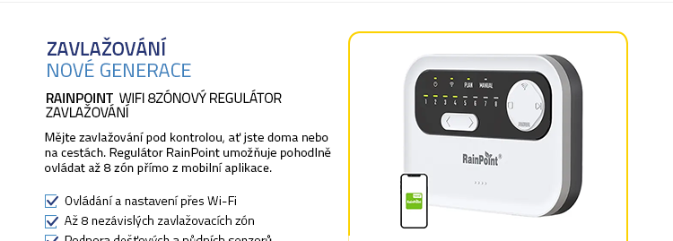 RainPoint WiFi 8zónový regulátor zavlažování