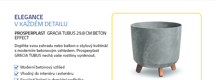 PROSPERPLAST GRACIA TUBUS 29.8 cm beton effect