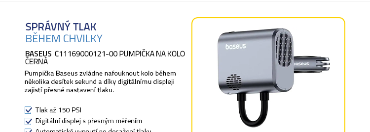 Baseus C11169000121-00 Pumpička na kolo černá