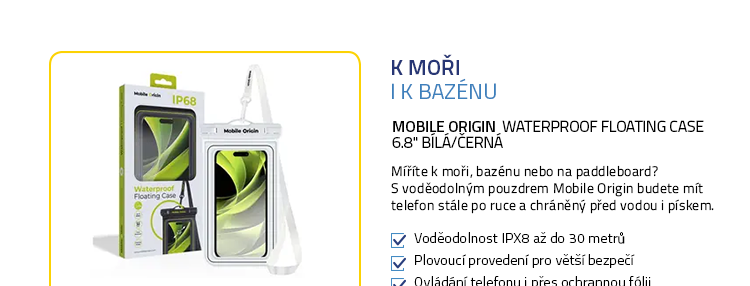 Mobile Origin Waterproof floating case 6.8" bílá/černá