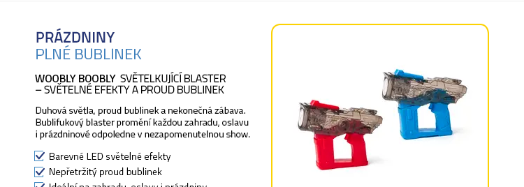 WOOBLY BOOBLY Světelkující blaster – světelné efekty a proud bublinek