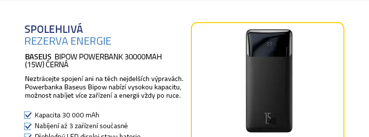 Baseus Bipow Powerbank 30000mAh (15W) černá