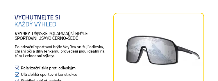 VeyRey Pánské polarizační brýle sportovní Usayo černo-šedé