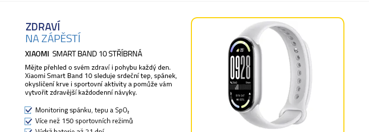 Xiaomi Smart Band 10 stříbrná