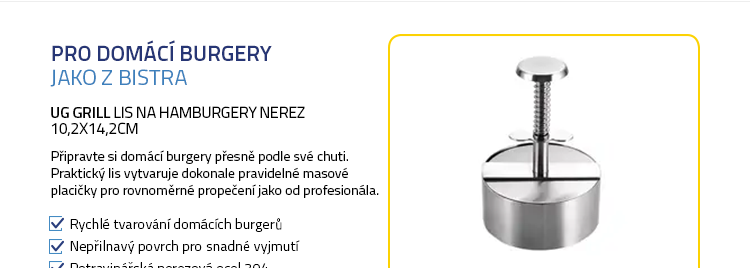 UG Grill Lis na hamburgery nerez 10,2x14,2cm
