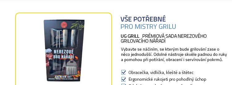 UG Grill Prémiová sada nerezového grilovacího nářadí