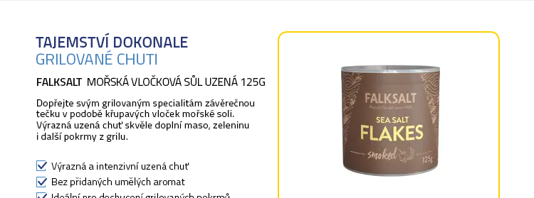 Falksalt Mořská vločková sůl uzená 125g