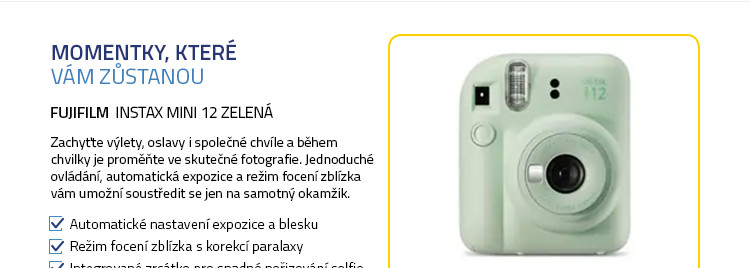 Fujifilm INSTAX MINI 12 zelená