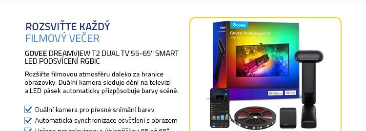 Govee DreamView T2 DUAL TV 55-65" SMART LED podsvícení RGBIC