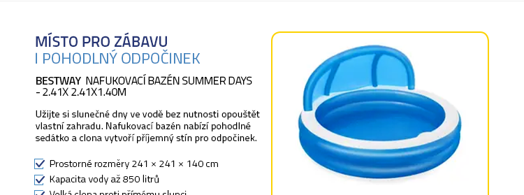 Bestway Nafukovací bazén Summer Days - 2.41x 2.41x1.40m