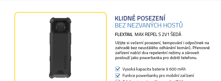 Flextail Max Repel S 2v1 šedá