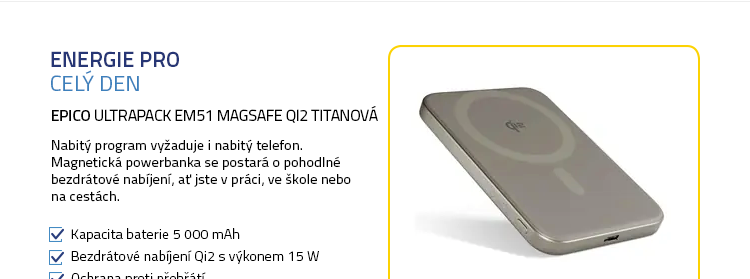 Epico UltraPack EM51 MagSafe Qi2 titanová